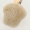 VERSACE Medusa Fluffy Shearling Charm Fur Beige Auth BA8973V-7