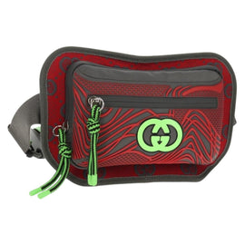 GUCCI GG Canvas Waist bag Nylon Gray Silver 752102 Auth BA8974V