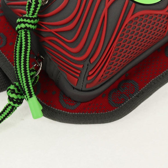 GUCCI GG Canvas Waist bag Nylon Gray Silver 752102 Auth BA8974V