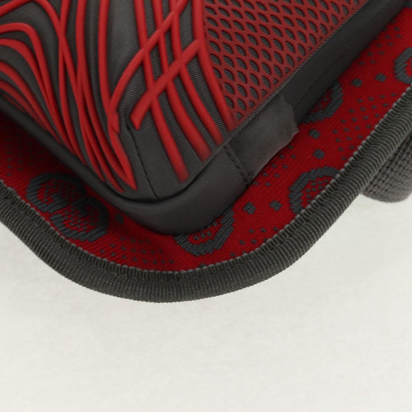 GUCCI GG Canvas Waist bag Nylon Gray Silver 752102 Auth BA8974V