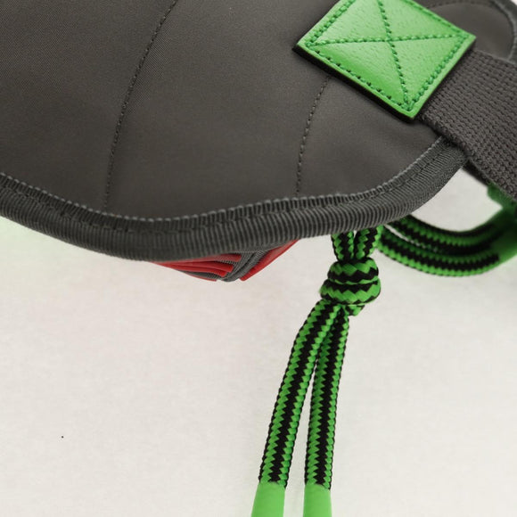 GUCCI GG Canvas Waist bag Nylon Gray Silver 752102 Auth BA8974V