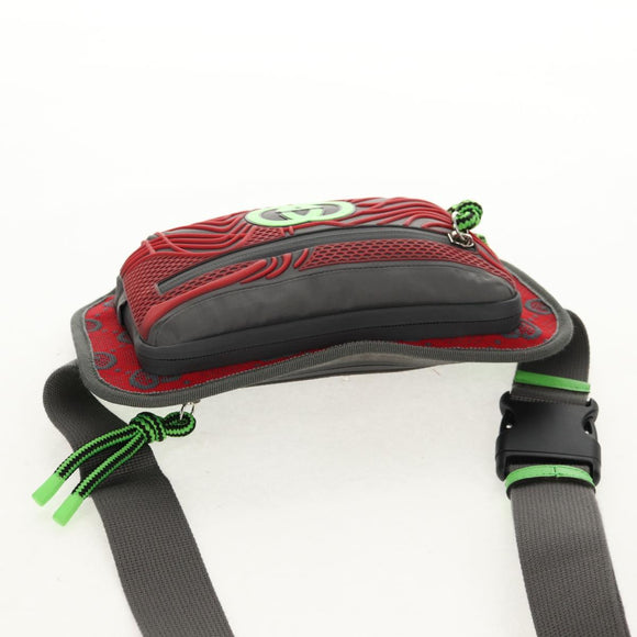 GUCCI GG Canvas Waist bag Nylon Gray Silver 752102 Auth BA8974V