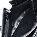 CHANEL V Stitch Hand Bag Enamel Black Gold CC Auth BA8975-21