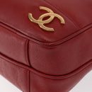 CHANEL Tote Bag Caviar Skin Red Gold CC Auth BA8976-16