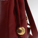CHANEL Tote Bag Caviar Skin Red Gold CC Auth BA8976-10