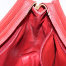 CHANEL Tote Bag Caviar Skin Red Gold CC Auth BA8976-18