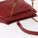 CHANEL Tote Bag Caviar Skin Red Gold CC Auth BA8976-6