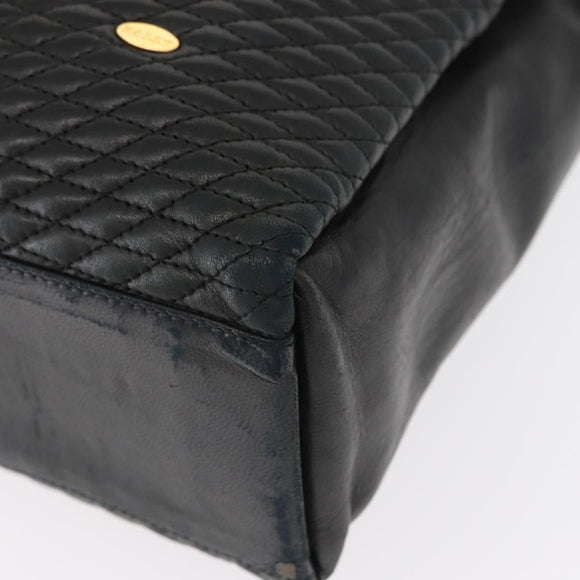 BALLY Tote Bag Leather Black Gold Auth BA8978