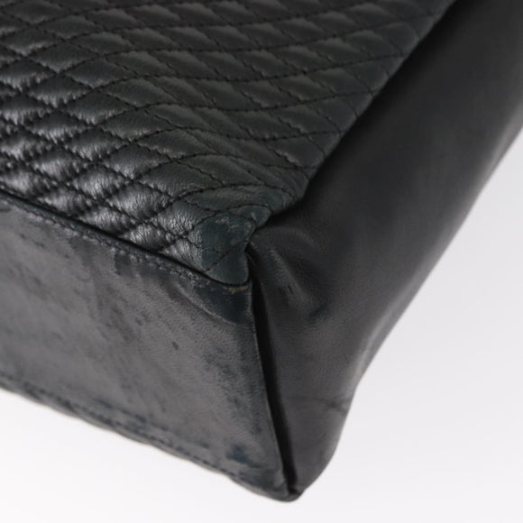 BALLY Tote Bag Leather Black Gold Auth BA8978