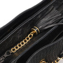 BALLY Tote Bag Leather Black Gold Auth BA8978-15