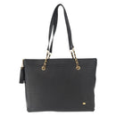 BALLY Tote Bag Leather Black Gold Auth BA8978-2