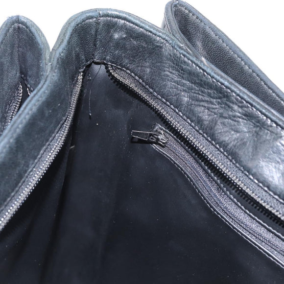 BALLY Tote Bag Leather Black Gold Auth BA8978