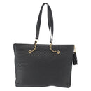 BALLY Tote Bag Leather Black Gold Auth BA8978-3
