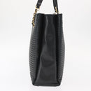 BALLY Tote Bag Leather Black Gold Auth BA8978-4