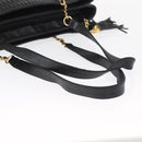 BALLY Tote Bag Leather Black Gold Auth BA8978-7