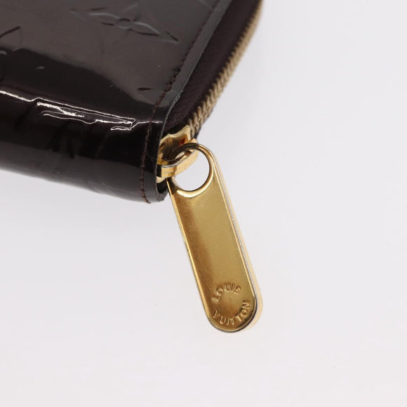 LOUIS VUITTON Monogram Vernis Zippy Wallet Wallet Amarante M93522 Auth BA8982