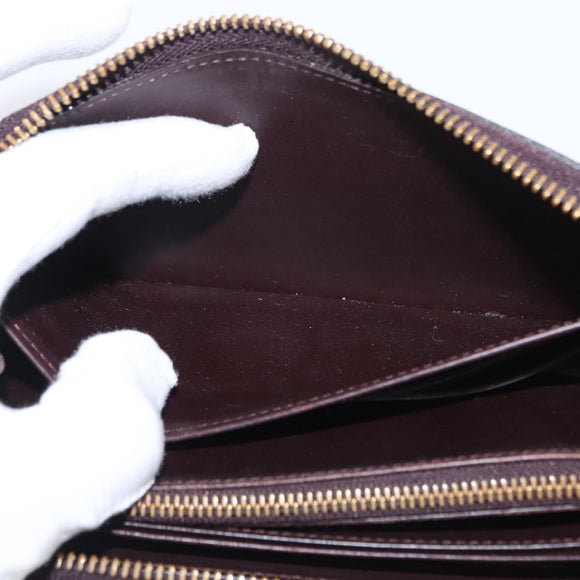 LOUIS VUITTON Monogram Vernis Zippy Wallet Wallet Amarante M93522 Auth BA8982