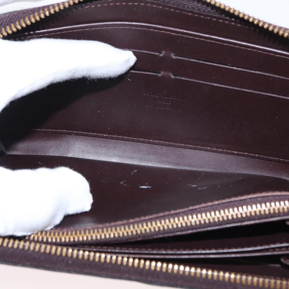 LOUIS VUITTON Monogram Vernis Zippy Wallet Wallet Amarante M93522 Auth BA8982