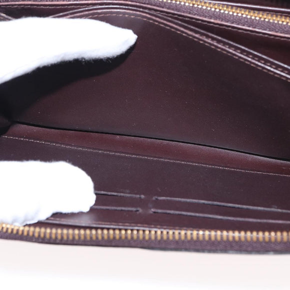 LOUIS VUITTON Monogram Vernis Zippy Wallet Wallet Amarante M93522 Auth BA8982