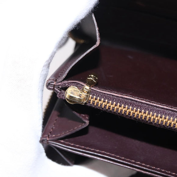 LOUIS VUITTON Monogram Vernis Zippy Wallet Wallet Amarante M93522 Auth BA8982