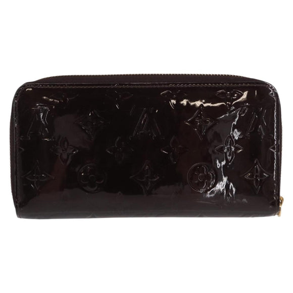 LOUIS VUITTON Monogram Vernis Zippy Wallet Wallet Amarante M93522 Auth BA8982