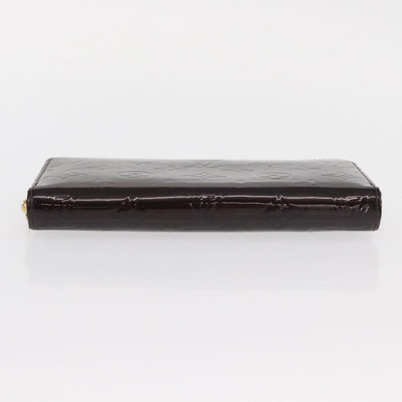 LOUIS VUITTON Monogram Vernis Zippy Wallet Wallet Amarante M93522 Auth BA8982