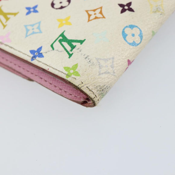 LOUIS VUITTON Multicolor Portefeuille Sarah Wallet White M93532 LV Auth BA8984