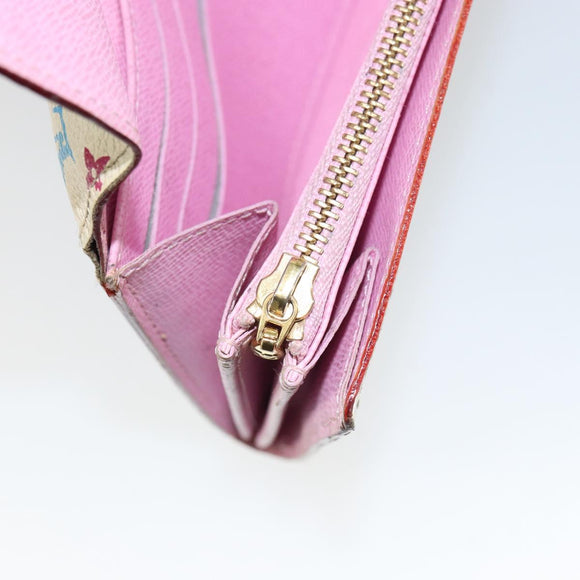 LOUIS VUITTON Multicolor Portefeuille Sarah Wallet White M93532 LV Auth BA8984