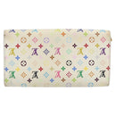 LOUIS VUITTON Multicolor Portefeuille Sarah Wallet White M93532 LV Auth BA8984-2