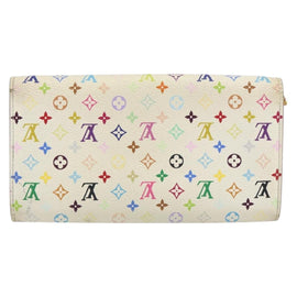 LOUIS VUITTON Multicolor Portefeuille Sarah Wallet White M93532 LV Auth BA8984 - 0