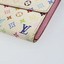 LOUIS VUITTON Multicolor Portefeuille Sarah Wallet White M93532 LV Auth BA8984-7