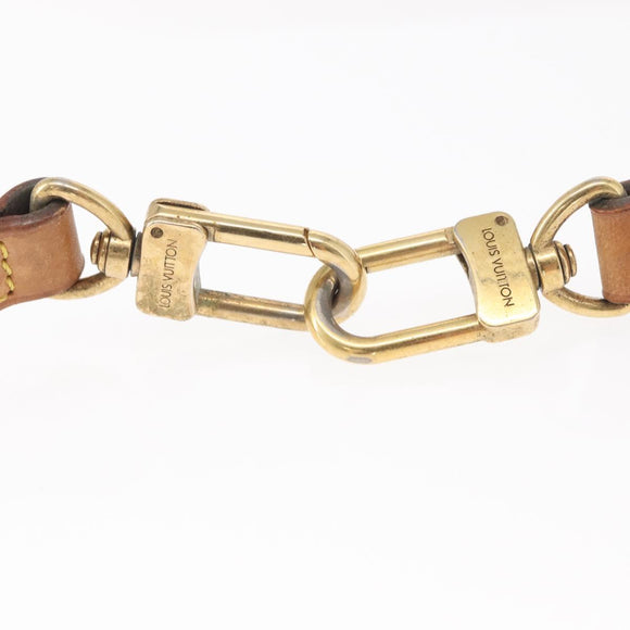 LOUIS VUITTON Shoulder Strap Leather 44.1"" Beige LV Auth BA8985