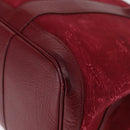 HERMES Garden Party MM Hand Bag Canvas Leather Red Auth BA8990-11
