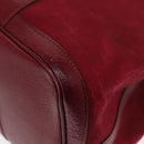 HERMES Garden Party MM Hand Bag Canvas Leather Red Auth BA8990-13