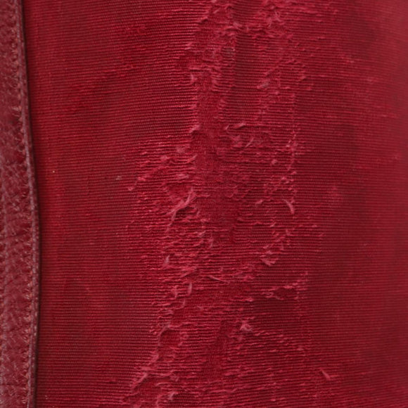 HERMES Garden Party MM Hand Bag Canvas Leather Red Auth BA8990