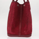 HERMES Garden Party MM Hand Bag Canvas Leather Red Auth BA8990-4