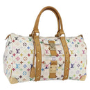 LOUIS VUITTON Monogram Multicolor Keepall 45 Bag White M92641 LV Auth BA8992SAV-1