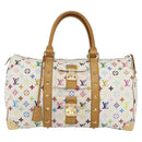 LOUIS VUITTON Monogram Multicolor Keepall 45 Bag White M92641 LV Auth BA8992SAV-13