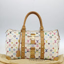 LOUIS VUITTON Monogram Multicolor Keepall 45 Bag White M92641 LV Auth BA8992SAV-12
