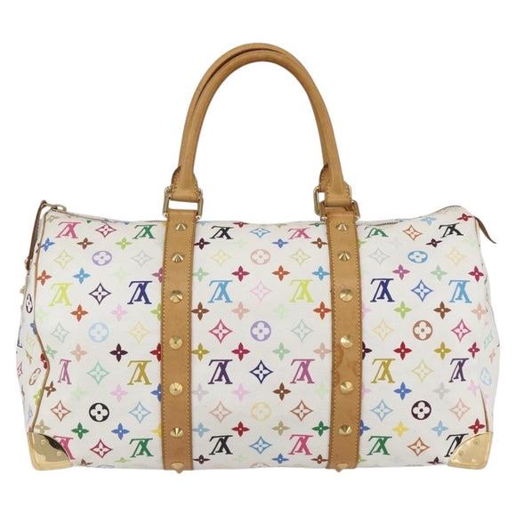 LOUIS VUITTON Monogram Multicolor Keepall 45 Bag White M92641 LV Auth BA8992SAV