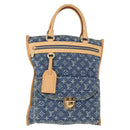 LOUIS VUITTON Monogram Denim Flat Shopper Tote Bag Blue M95018 LV Auth BA8994SAV-1