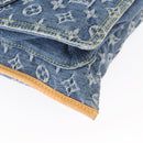 LOUIS VUITTON Monogram Denim Flat Shopper Tote Bag Blue M95018 LV Auth BA8994SAV-9