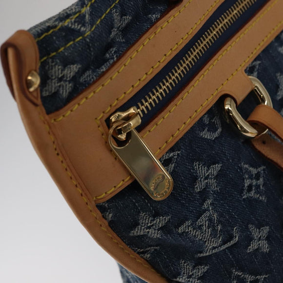 LOUIS VUITTON Monogram Denim Flat Shopper Tote Bag Blue M95018 LV Auth BA8994SAV
