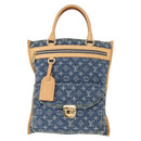 LOUIS VUITTON Monogram Denim Flat Shopper Tote Bag Blue M95018 LV Auth BA8994SAV-13