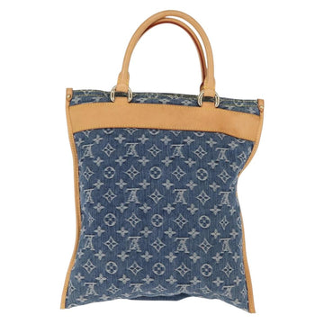 LOUIS VUITTON Monogram Denim Flat Shopper Tote Bag Blue M95018 LV Auth BA8994SAV - 0