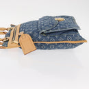 LOUIS VUITTON Monogram Denim Flat Shopper Tote Bag Blue M95018 LV Auth BA8994SAV-4