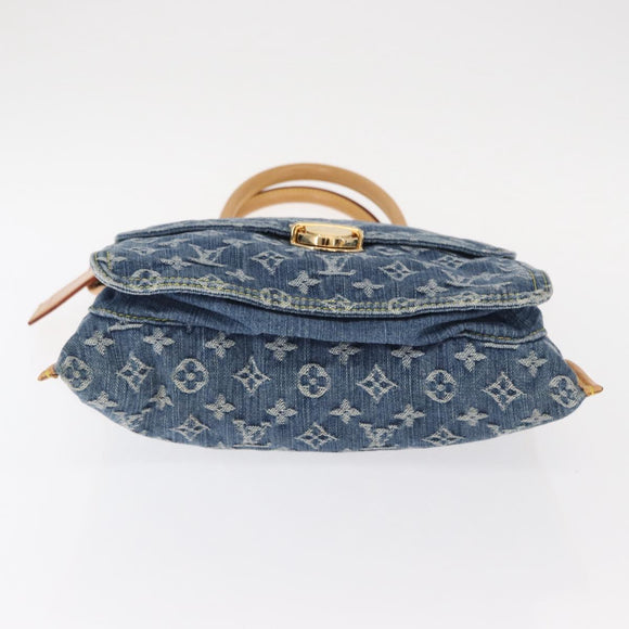 LOUIS VUITTON Monogram Denim Flat Shopper Tote Bag Blue M95018 LV Auth BA8994SAV