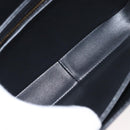 CELINE Teen Triomphe Shoulder Bag Leather Canvas Black White Auth BA8997M-17