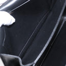 CELINE Teen Triomphe Shoulder Bag Leather Canvas Black White Auth BA8997M-20