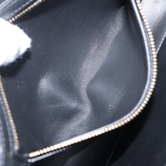 CELINE Teen Triomphe Shoulder Bag Leather Canvas Black White Auth BA8997M